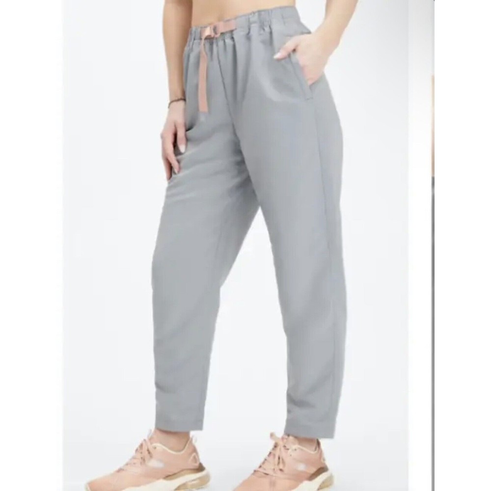 Fabletics Wander Hike Pants Womens XL Gray Belt Pockets Anti Chafe NWT $89